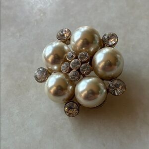 Vintage Pearl and Crystal Brooch